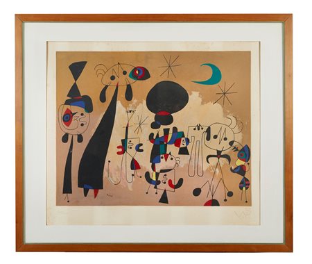 JOAN MIRO' (Barcellona 1893 - Palma di Majorca 1983) ''Femmes, lune,...