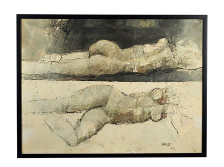 ALBERTO ABBATI (Faenza 1923 - Bologna 2011) “Donne distese”, 1965. Olio su...