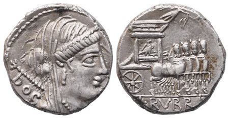 L. Rubrius Dossenus, Denarius, 87 BC; AR (4,02 g; 15,8 mm; 12 h)