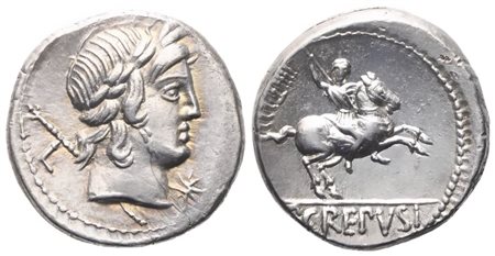 P. Crepusius, Denarius, 82 BC; AR (4 g; 17,4 mm; 7 h)
