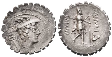 C. Mamilius Limetanus, Denarius serratus, 82 BC; AR (3,77 g; 20,1 mm; 4 h)