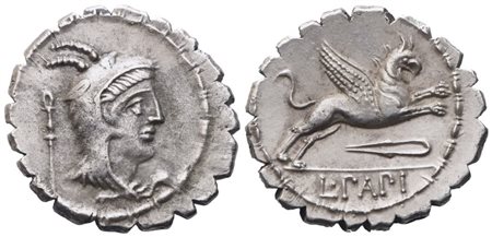 L. Papius, Denarius serratus, 79 BC; AR (3,83 g; 18,8 mm; 4 h)