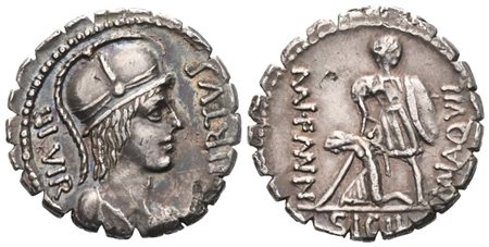 Mn. Aquillius, Denarius serratus, 71 BC; AR (3,85 g; 18,8 mm; 6 h)