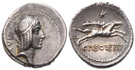 C. Calpurnius Piso Frugi, Denarius, 67 BC; AR (3,95 g; 18,7 mm; 6 h)