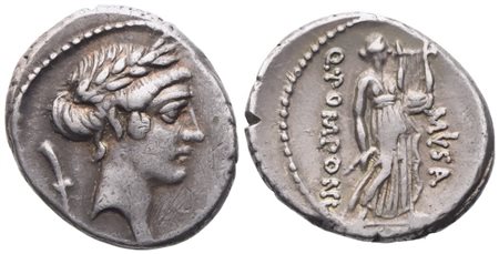 Q. Pomponius Musa, Denarius, 66 BC; AR (3,95 g; 18,4 mm; 3 h)