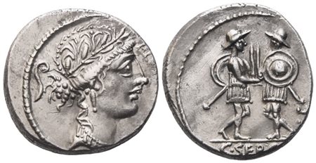 C. Servilius, Denarius, 57 BC; AR (4,15 g; 17,2 mm; 4 h)