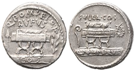 Q. Pompeius Rufus, Denarius, 54 BC; AR (3,91 g; 17,8 mm; 12 h)