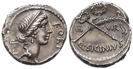 Q. Sicinius, Denarius, 49 BC; AR (3,92 g; 16,6 mm; 9 h) 
