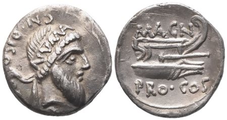 Cn. Pompeus Magnus, Denarius, 49 BC; AR (3,68 g; 17,5 mm)