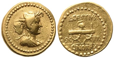 L. Cestius and C. Norbanus, Aureus, 43 BC; AV (g 8,00; mm 19; h 2)