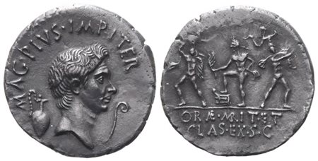 Sextus Pompey, Denarius, c. 42-40 BC; AR (3,89 g; 20 mm; 11 h)
