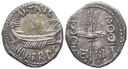 Mark Antony, Denarius, 32-31 BC; AR (3,66 g; 16,2 mm; 6 h)