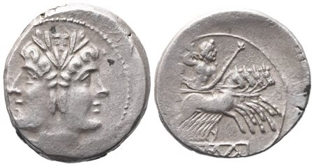 Anonymous, Quadrigatus, 215 BC (?); AR (5,88 g; 20,9 mm; 9 h)