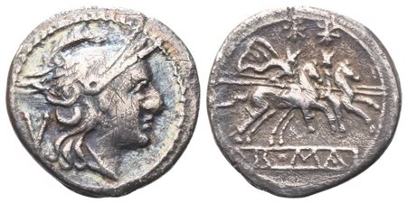 Anonymous, Quinarius, 215 BC; AR (2,11 g; 15,5 mm; 11 h)