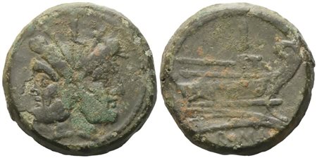 Anonymous, As, after 211 BC; Æ (38,77 g; 34,6 mm; 12 h)
