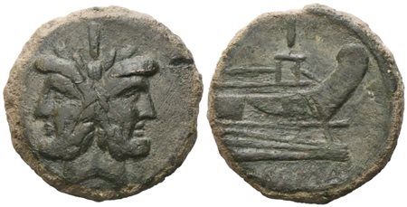 Anonymous, As, after 211 BC; Æ (34,08 g; 34,1 mm; 9 h)