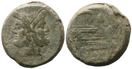 Anonymous, As, c. 211-208 BC; Æ (44,59 g; 36 mm; 3 h)