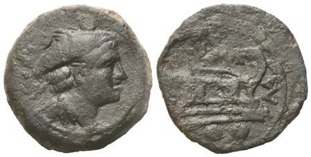 P. Manlius Vulso, Sextans, c. 210 BC; Æ (5,12 g; 19 mm; 1 h)