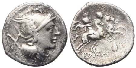 Anonymous, Denarius, 212 BC; AR (3,03 g; 19 mm; 4 h)