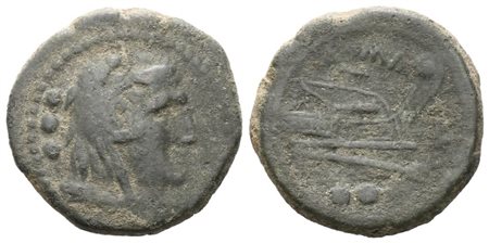Anonymous, Quadrans, c. 206-195 BC; Æ (7,96 g; 21 mm; 1 h)