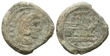 Anonymous, Quadrans, c. 206-195 BC; Æ (10,57 g; 24,3 mm; 6 h)