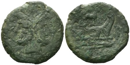 Anonymous, As, c. 206-195 BC; Æ (29,89 g; 34,6 mm; 1 h)
