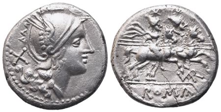 A. Terentius Varro, Denarius, 206-200 BC; AR (4 g; 18,2 mm; 7 h)