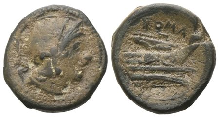 Anonymous, Uncia, c. 200 BC; Æ (3,55 g; 16,6 mm; 6 h)