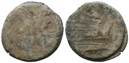 Anonymous, As, c. 179-170 BC; Æ (19,54 g; 23,5 mm; 11 h)