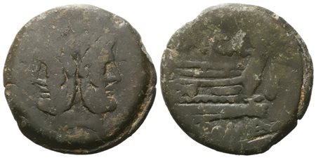 A. Caecilius, As, c. 169-158 BC; Æ (25 g; 33,5 mm; 11 h)