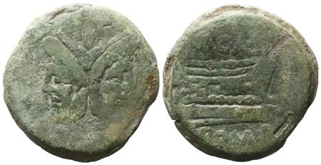 A. Caecilius, As, c. 169-158 BC; Æ (37,63 g; 32,8 mm; 3 h)