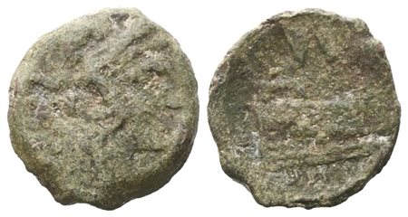 Valerius, Quadrans, c. 169-158 BC; Æ (3,42 g; 17,2 mm; 10 h)