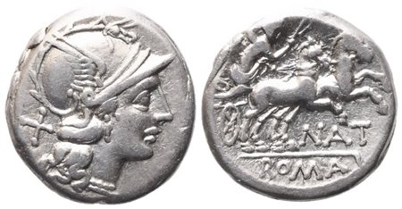 Pinarius Natta, Denarius, 155 BC; AR (3,89 g; 17 mm; 3 h)