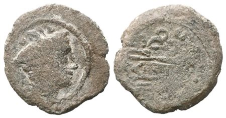 Anonymous, Sextans, c. 150-100 BC; Æ (3,58 g; 19,4 mm; 11 h)