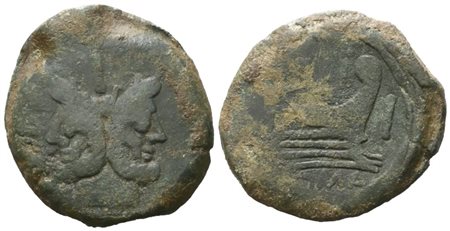 M. Atlius Saranus (?), As, 148 BC; Æ (24,04 g; 32,5 mm; 4 h)