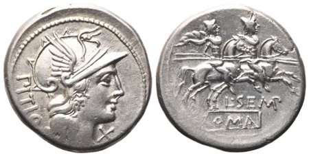 L. Sempronius Pitio, Denarius, 148 BC; AR (3,80 g; 19 mm; 10 h)