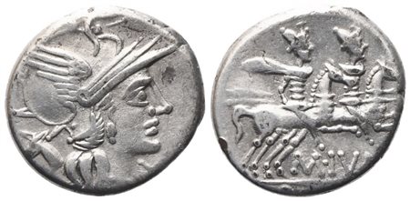 M. Iunius Silanus, Denarius, 145 BC; AR (3,81 g; 17,8 mm; 8 h)