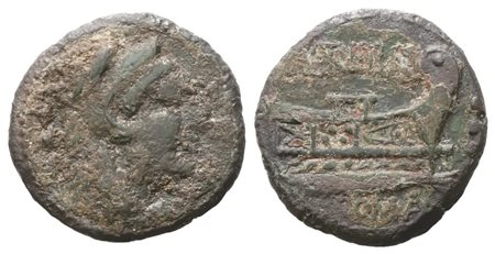 L. Trebanius, Quadrans, 135 BC; Ӕ (3,64 g; 17,9 mm; 2 h)