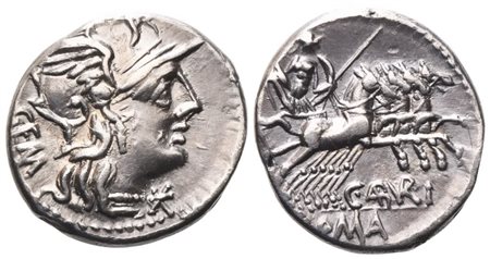 C. Aburius Geminus, Denarius, 134 BC; AR (3,90 g; 18,5 mm; 4 h)