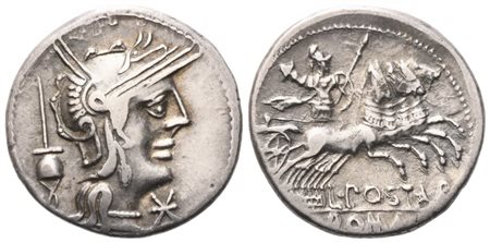 L. Postumius Albinus, Denarius, 131 BC; AR (3,28 g; 19 mm; 4 h)