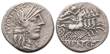 M. Fannius, Denarius, 123 BC; AR (3,36 g; 17,8 mm; 11 h)