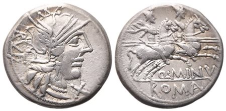 Q. Minucius Rufus, Denarius, 122 BC; AR (3,87 g; 18,2 mm; 12 h)