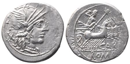 Cn. Papirius Carbo, Denarius, 121 BC; AR (3,94 g; 20,7 mm; 6 h)