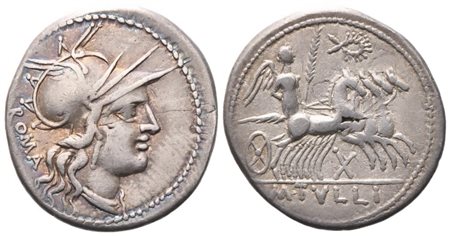 M. Tullius, Denarius, 120 BC; AR (3,90 g; 21 mm; 1 h)