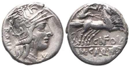 M. Calidius, Q. Metellus, Cn. Fulvius, Denarius, 117-116 BC; AR (3,79 g; 18 mm)