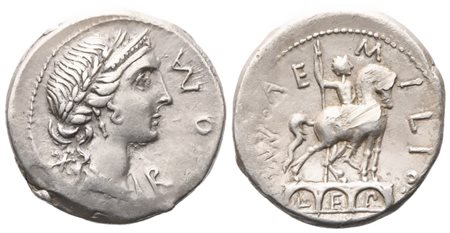 Mn. Aemilius Lepidus, Denarius, 114-113 BC; AR (3,90 g; 18,8 mm; 8 h)