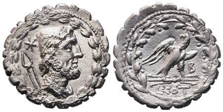L. Aurelius Cotta, Denarius serratus, 105 BC; AR (3,81 g; 19,3 mm; 12 h)