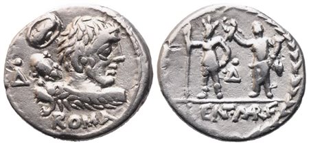 P. Cornelius Lentulus Marcellinus, Denarius, 100 BC; AR (3,85 g; 18,8 mm; 12 h)