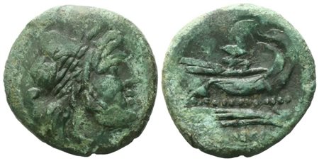 Anonymous, Semis, c. 91 BC; Æ (10,48 g; 24,5 mm; 12 h)