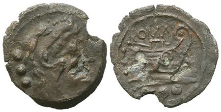 Anonymous, Quadrans, c. 91 BC; Æ (2,41 g; 18,1 mm; 3 h)